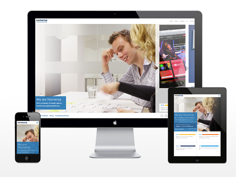 he Nomensa.com website show on desktop, smartphone and tablet as a responsive design